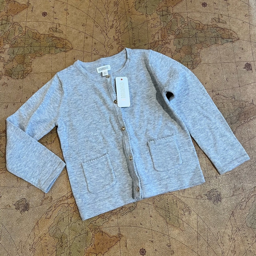 NWT Gymboree gray with gold buttons cardigan 2T
